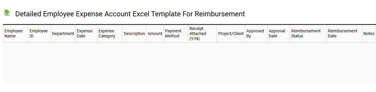 Detailed employee expense account Excel template for reimbursement