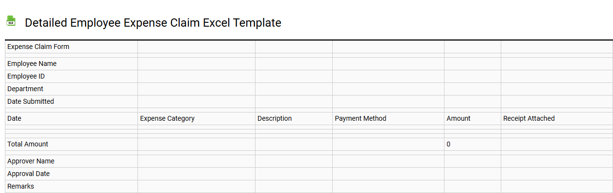 Detailed employee expense claim Excel template