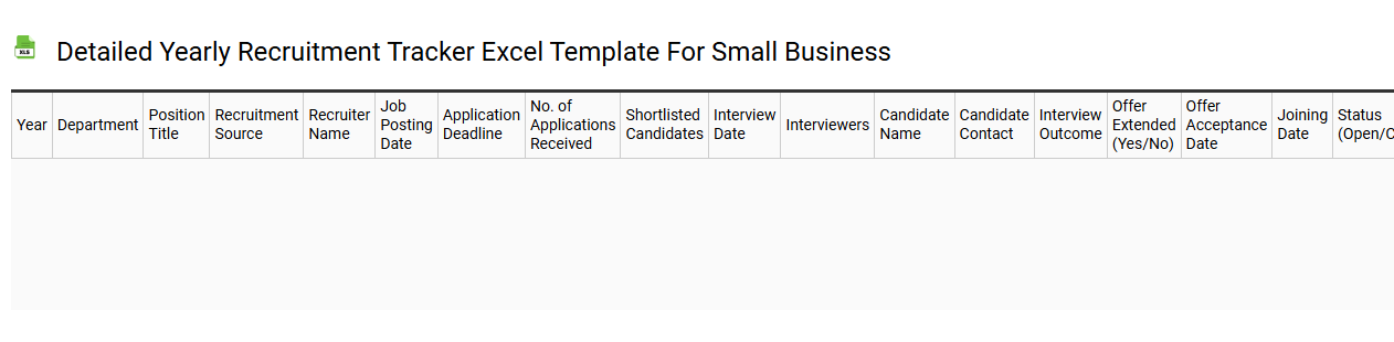 Detailed yearly recruitment tracker Excel template for small business
