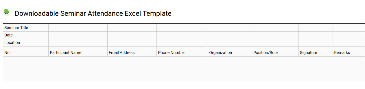 Downloadable seminar attendance Excel template