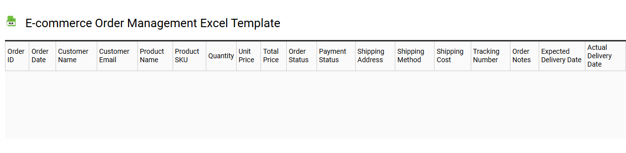 E-commerce order management Excel template