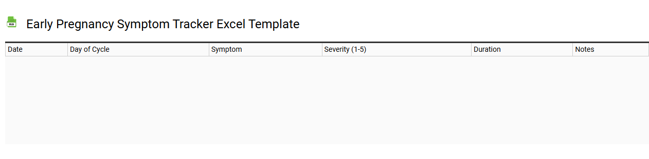 Early pregnancy symptom tracker Excel template