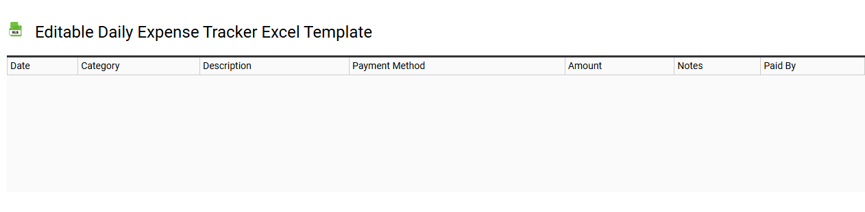 Editable daily expense tracker Excel template