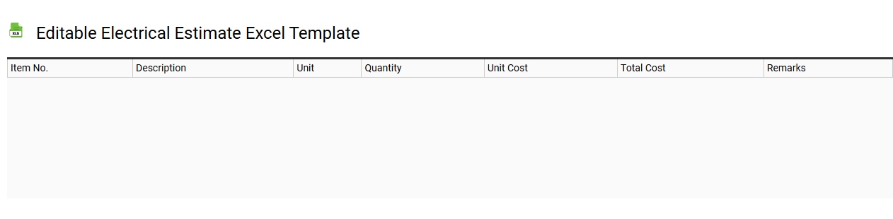Editable electrical estimate Excel template
