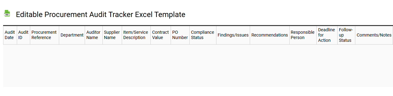 Editable procurement audit tracker Excel template