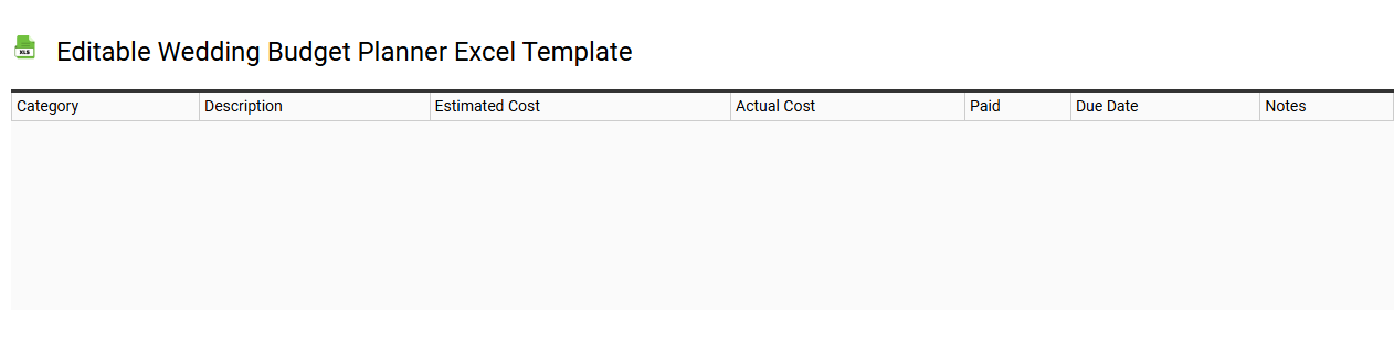 Editable wedding budget planner Excel template