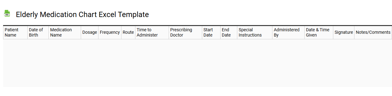 Elderly medication chart Excel template