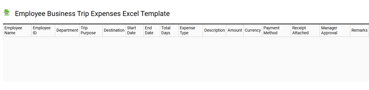 Employee business trip expenses Excel template