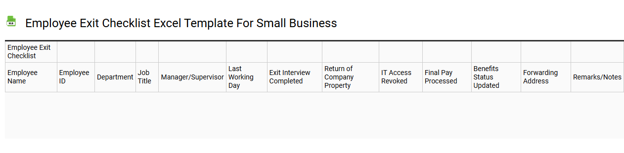 Employee exit checklist Excel template for small business