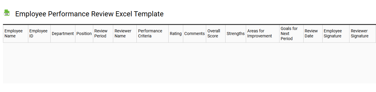 Employee performance review Excel template