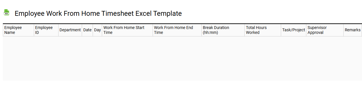 Employee work from home timesheet Excel template