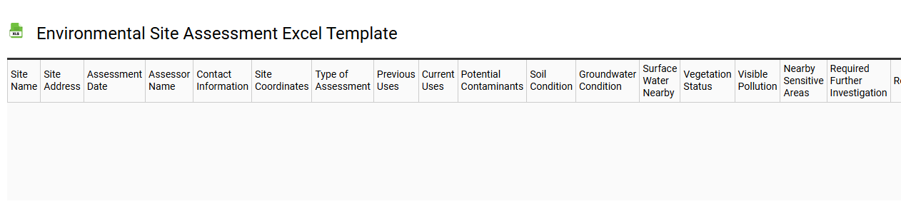 Environmental site assessment Excel template