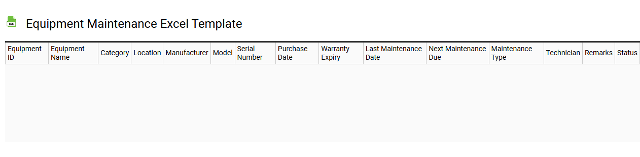 Equipment maintenance Excel template