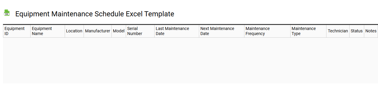 Equipment maintenance schedule Excel template