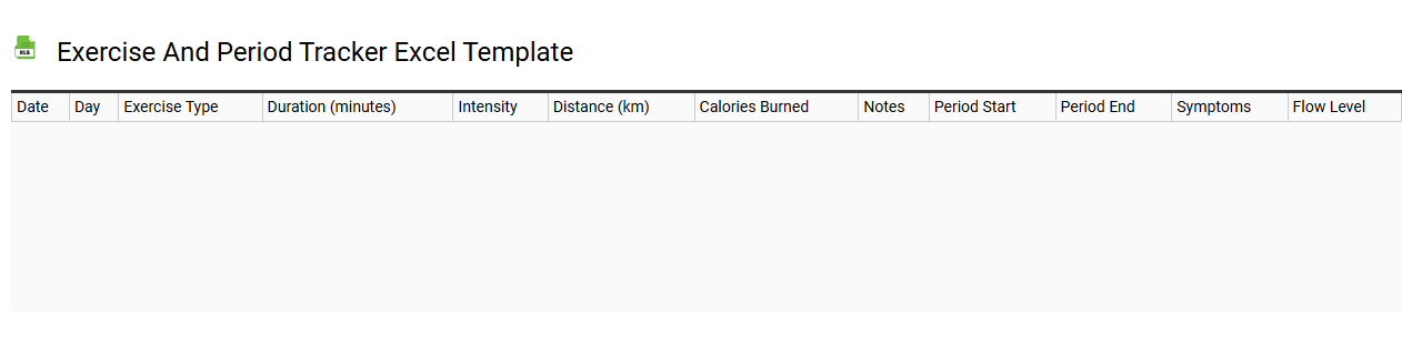 Exercise and period tracker Excel template