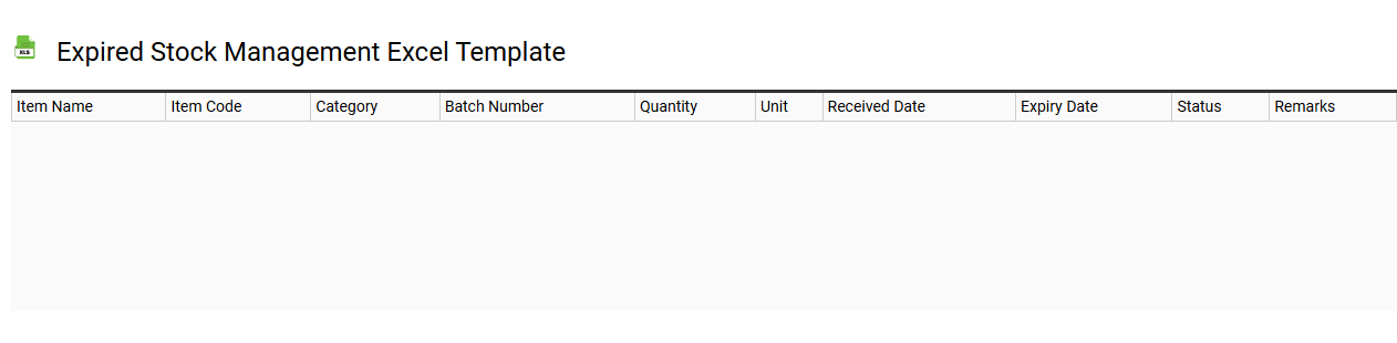 Expired stock management Excel template