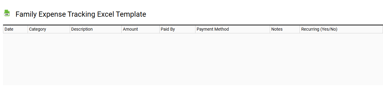 Family expense tracking Excel template