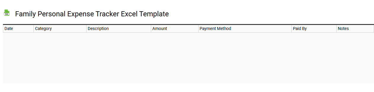 Family personal expense tracker Excel template
