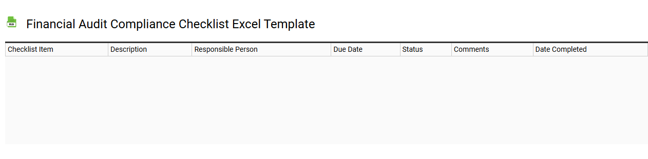 Financial audit compliance checklist Excel template