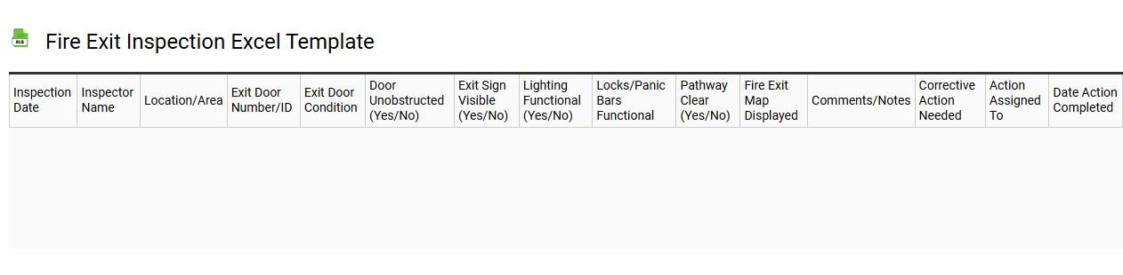 Fire exit inspection Excel template