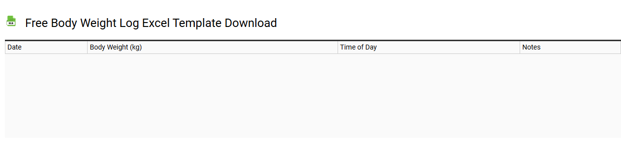 Free body weight log Excel template download
