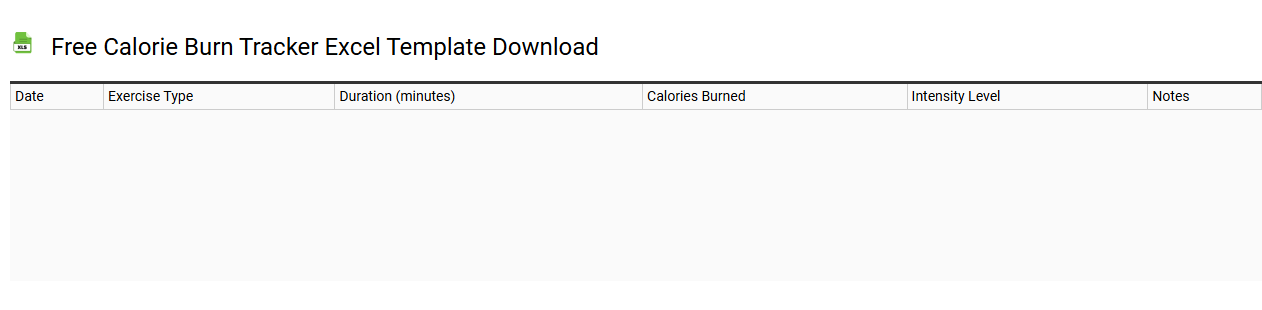 Free calorie burn tracker Excel template download