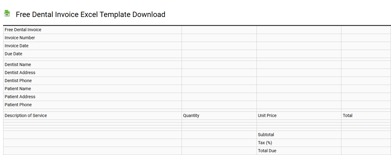 Free dental invoice Excel template download