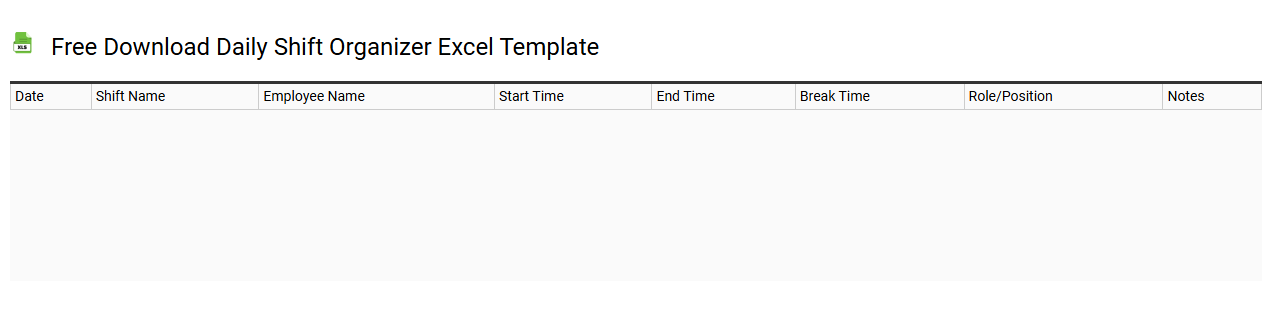 Free download daily shift organizer Excel template