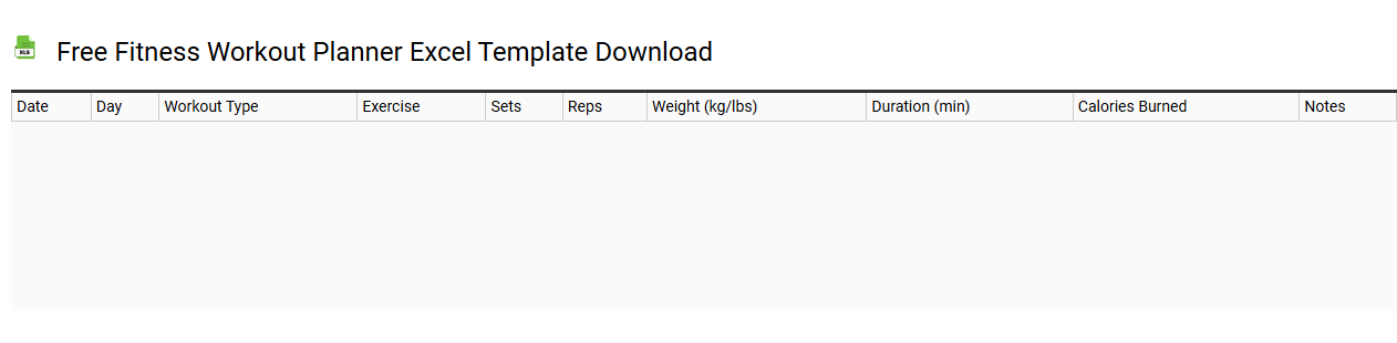 Free fitness workout planner Excel template download
