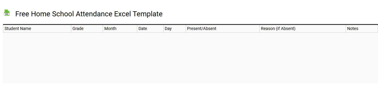 Free home school attendance Excel template