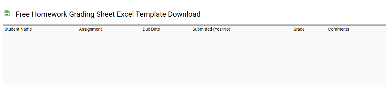 Free homework grading sheet Excel template download