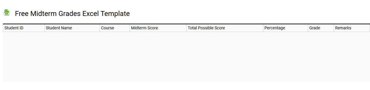 Free midterm grades Excel template