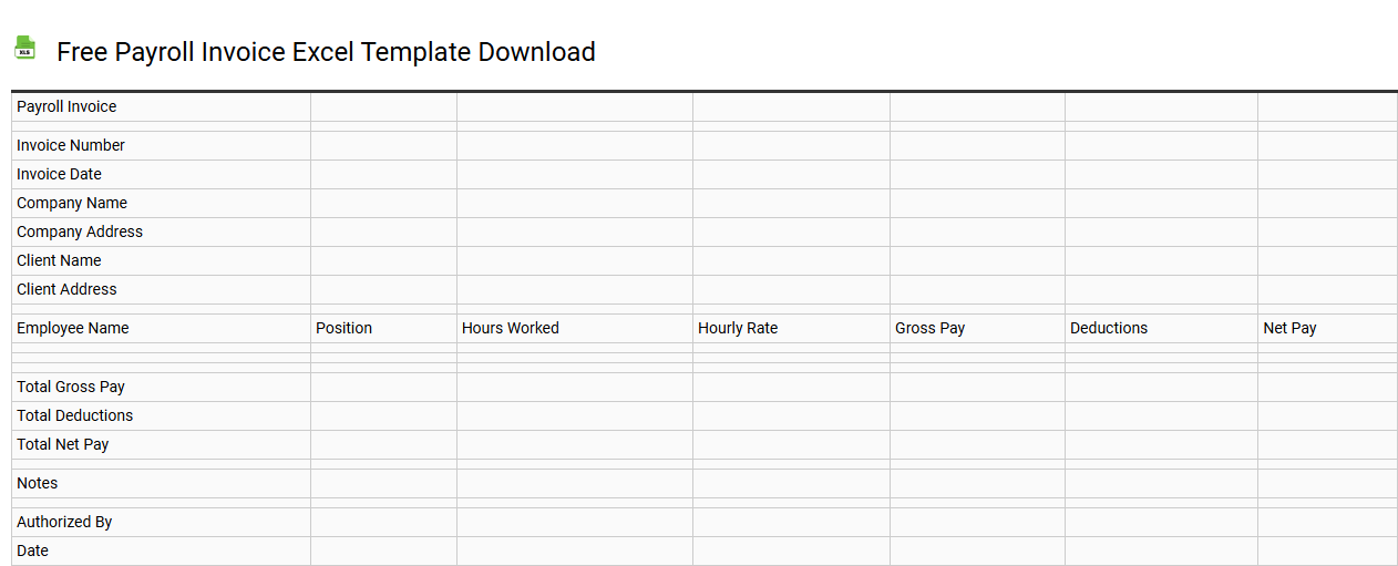 Free payroll invoice Excel template download