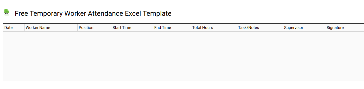 Free temporary worker attendance Excel template
