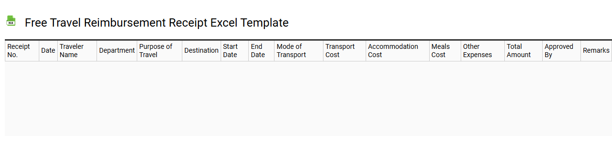 Free travel reimbursement receipt Excel template