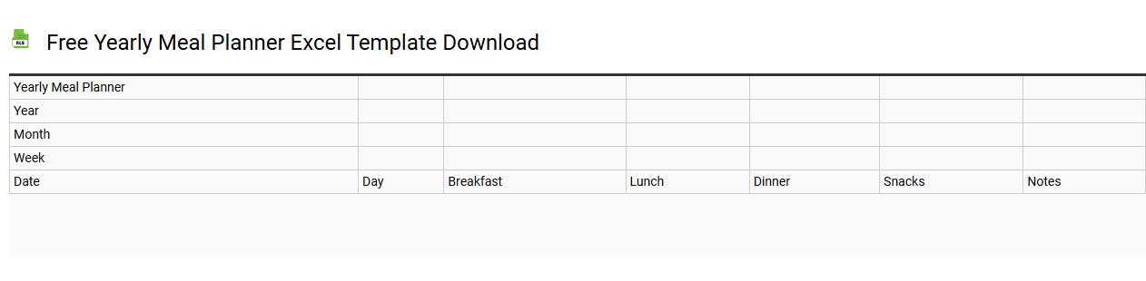 Free yearly meal planner Excel template download