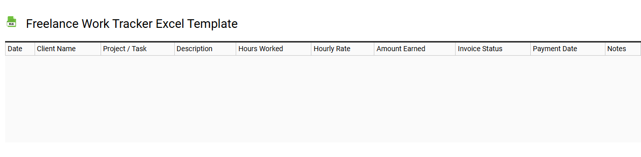 Freelance work tracker Excel template