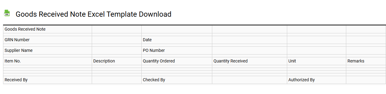 Goods received note Excel template download