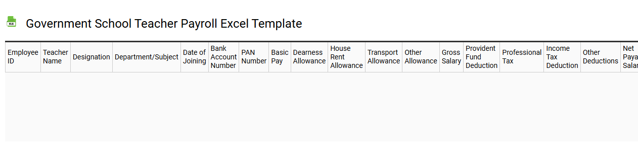 Government school teacher payroll Excel template
