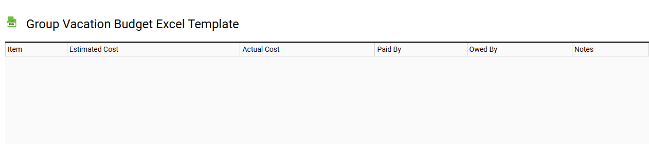 Group vacation budget Excel template