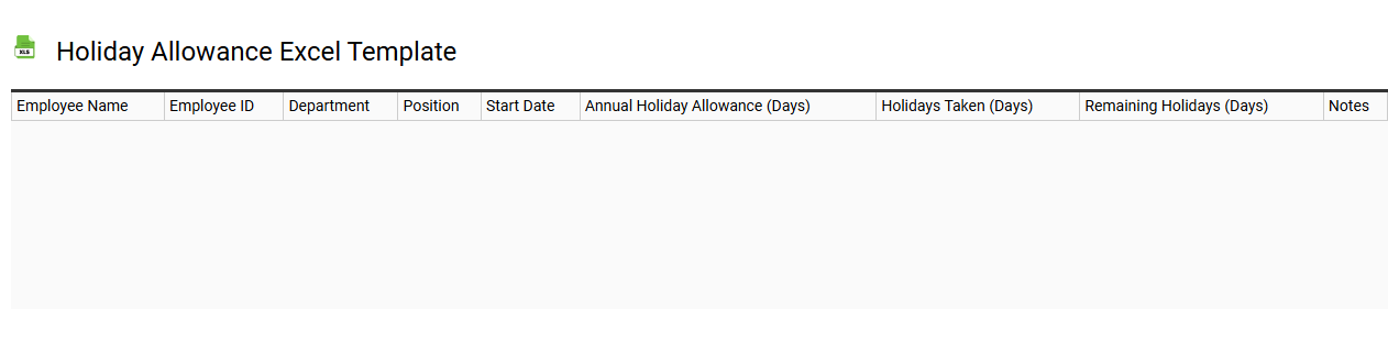 Holiday allowance Excel template