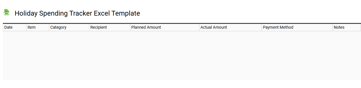 Holiday spending tracker Excel template