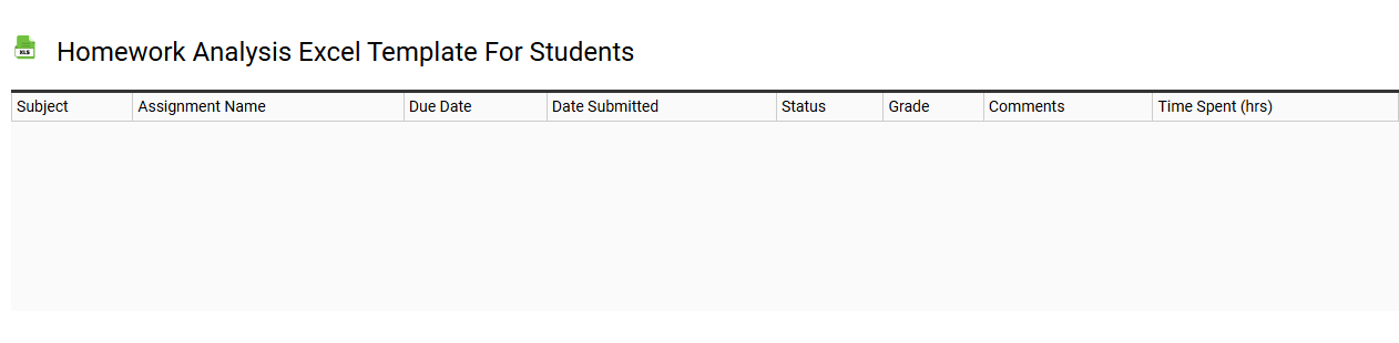 Homework analysis Excel template for students