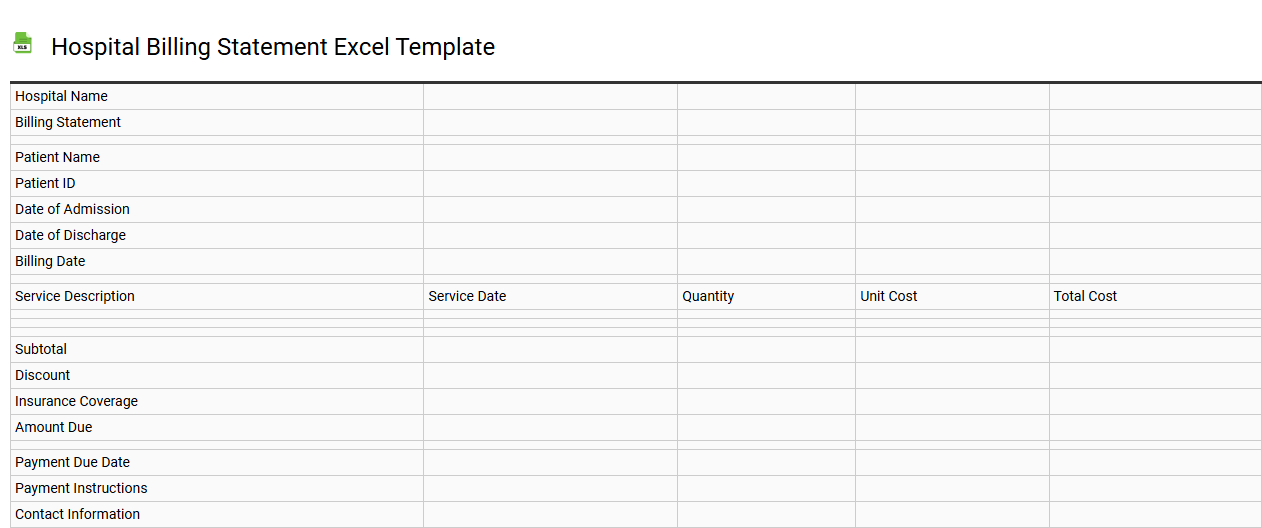 Hospital billing statement Excel template