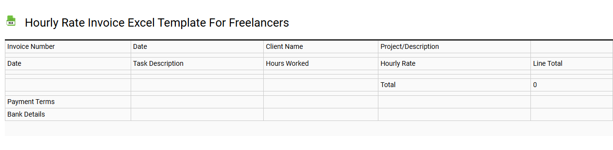 Hourly rate invoice Excel template for freelancers