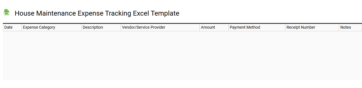 House maintenance expense tracking Excel template