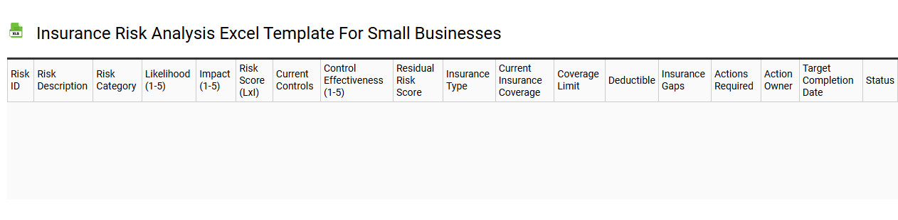 Insurance risk analysis Excel template for small businesses