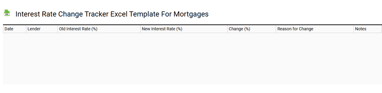 Interest rate change tracker Excel template for mortgages