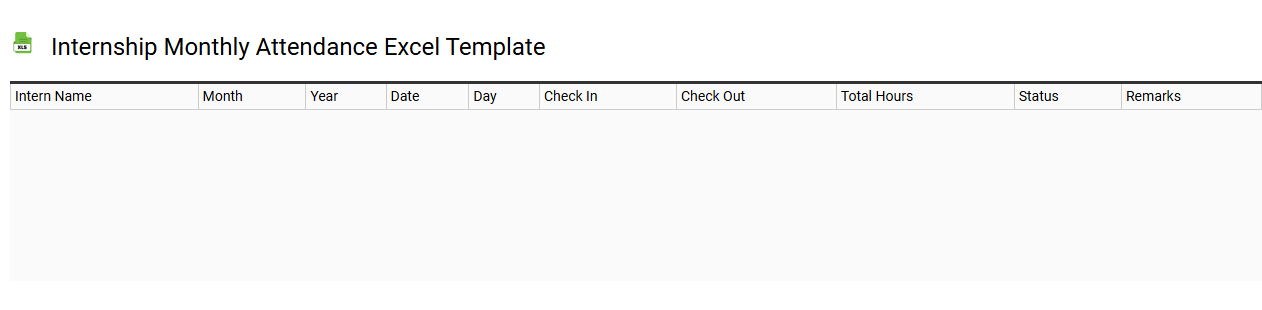 Internship monthly attendance Excel template