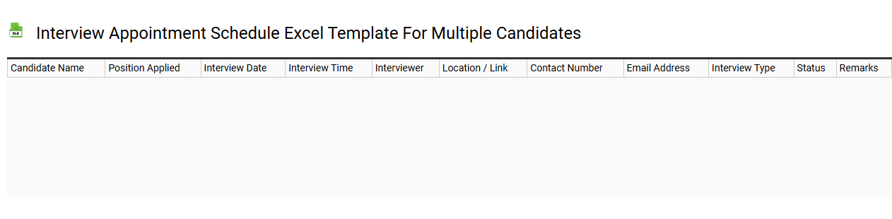 Interview appointment schedule Excel template for multiple candidates